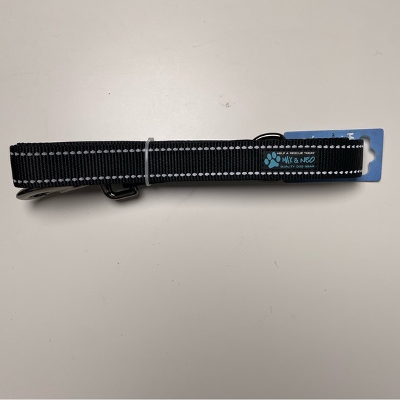 NEW 6 FT x 1" Wide Nylon Reflective Dog Leash Black - Picture 6 of 9